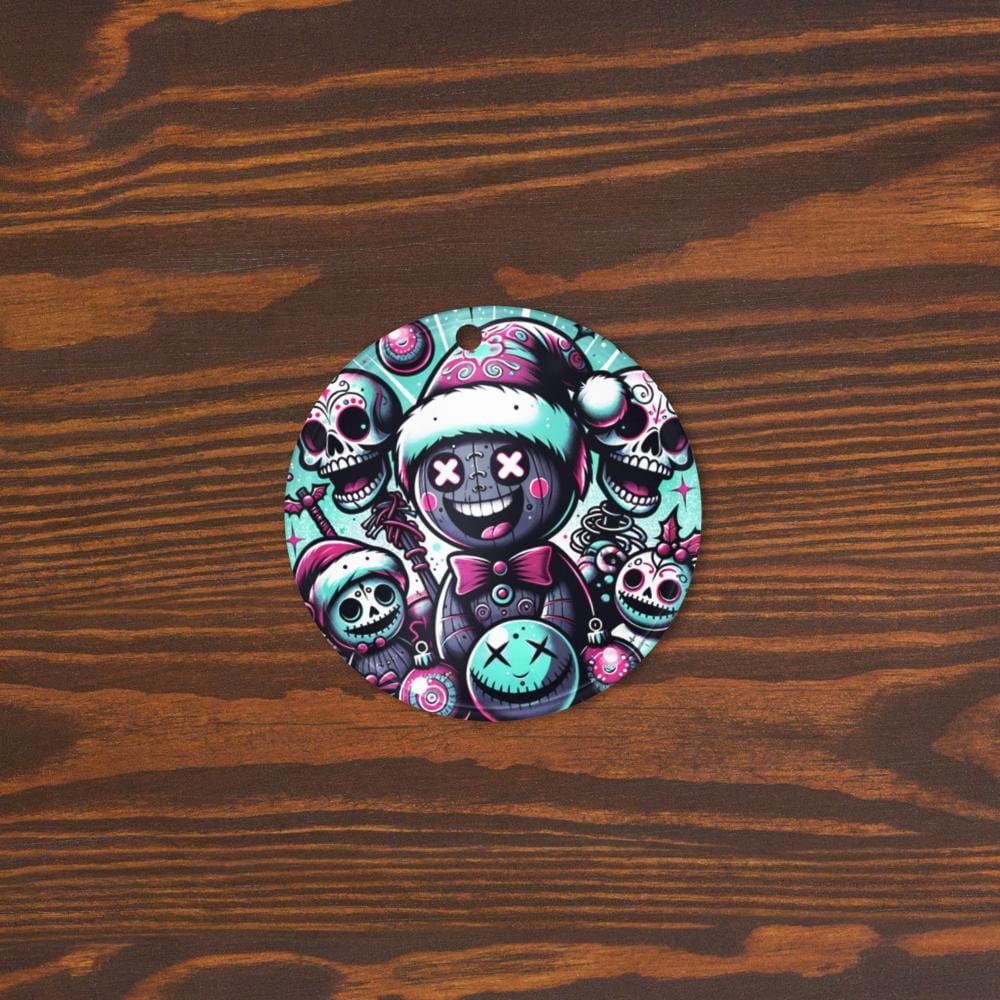 Spooky Sugar Skulls Cute Horror Holiday Christmas Haunted Voodoo Doll Weirdcore Goth Grunge Acrylic Xmas Ornament