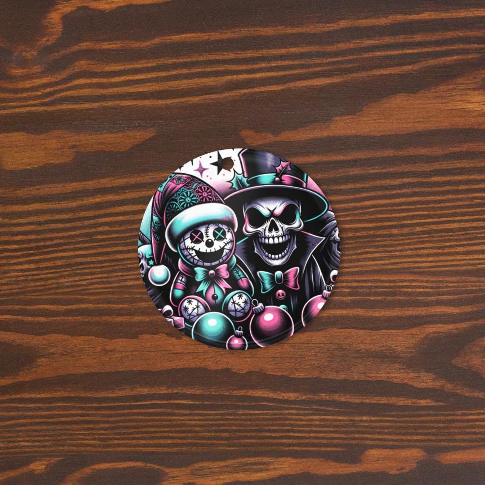 Spooky Skeleton Cute Horror Holiday Christmas Haunted Voodoo Doll Weirdcore Goth Grunge Acrylic Xmas Ornament