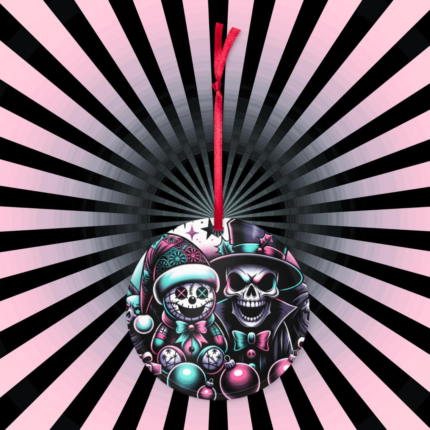 Spooky Skeleton Cute Horror Holiday Christmas Haunted Voodoo Doll Weirdcore Goth Grunge Acrylic Xmas Ornament