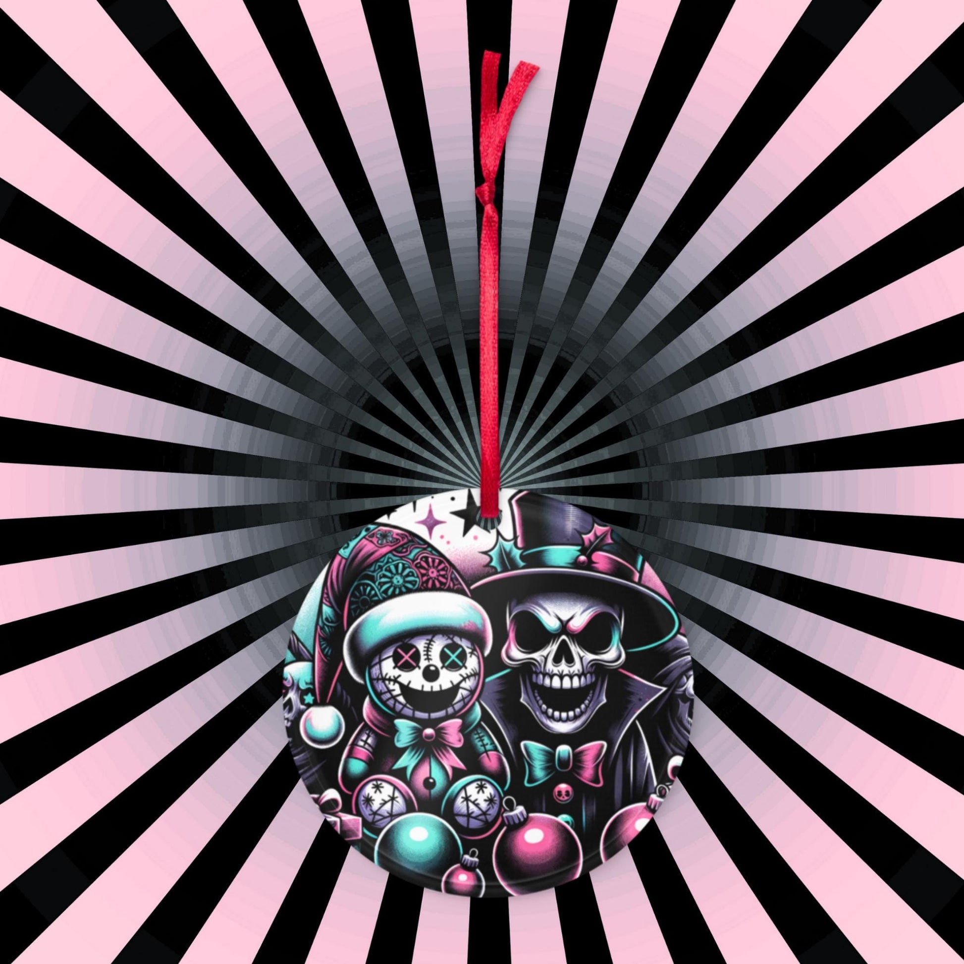 Spooky Skeleton Cute Horror Holiday Christmas Haunted Voodoo Doll Weirdcore Goth Grunge Acrylic Xmas Ornament
