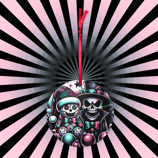 Spooky Skeleton Cute Horror Holiday Christmas Haunted Voodoo Doll Weirdcore Goth Grunge Acrylic Xmas Ornament