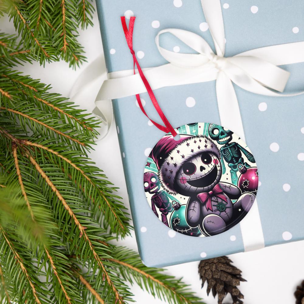 Spooky Skeletons Cute Horror Holiday Christmas Haunted Voodoo Doll Weirdcore Goth Grunge Acrylic Xmas Ornament