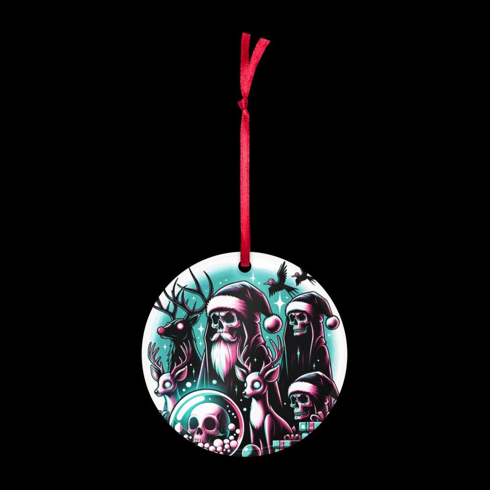 Cute Horror Holiday Christmas Haunted Krampus Weirdcore Goth Grunge Acrylic Xmas Ornament