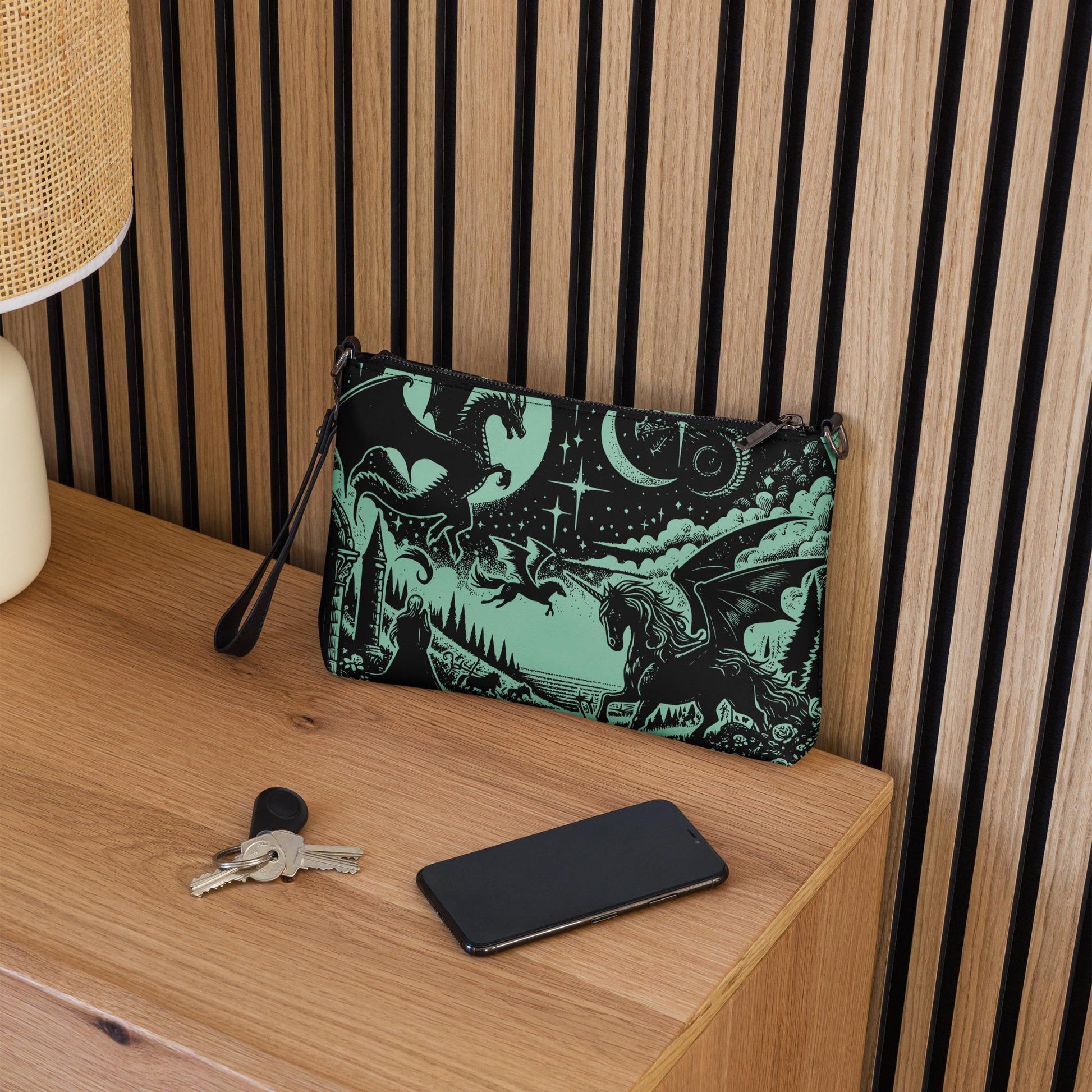 Jade Gothic Scene Pastel Goth Scene Dragon Unicorn Clutch Bag Gothic Grunge Purse Crossbody Bag