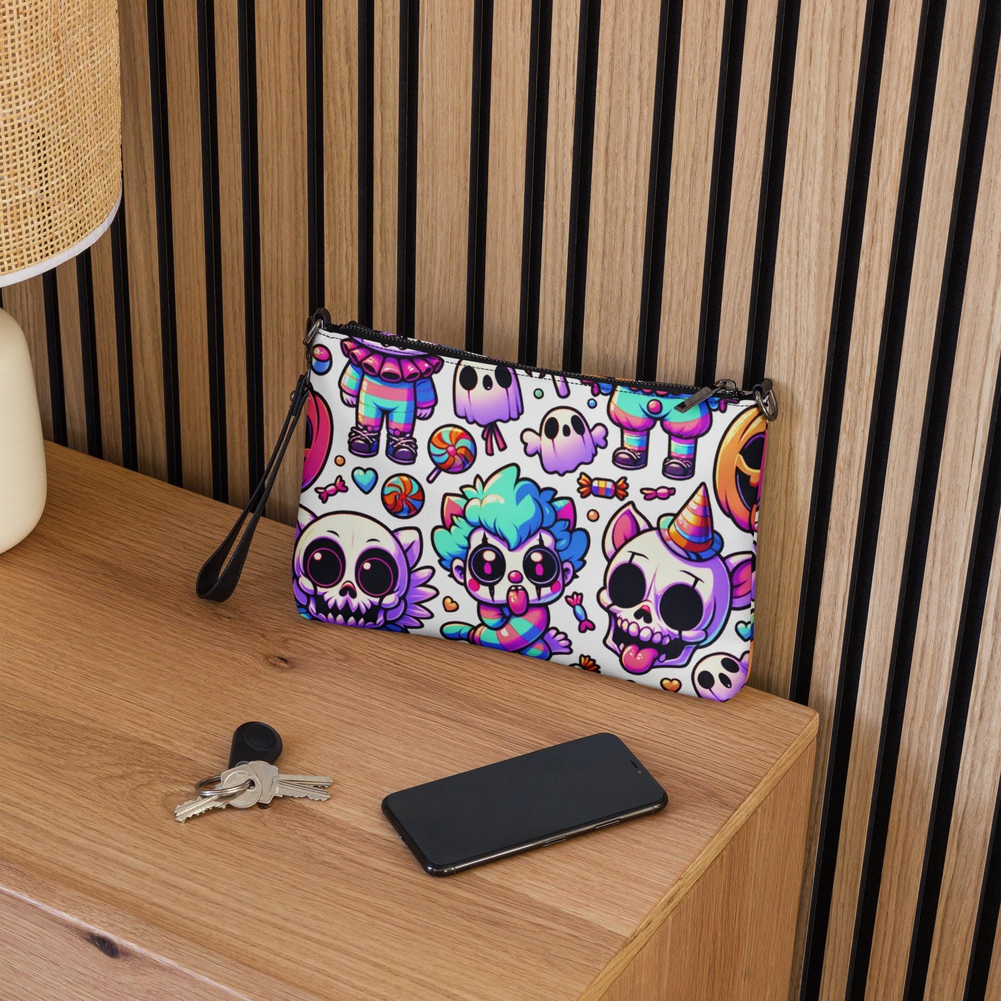 Weirdcore Pastel Goth Bubble Clowns Clowncore Punkrock Clutch Bag Gothic Grunge Purse Crossbody Bag