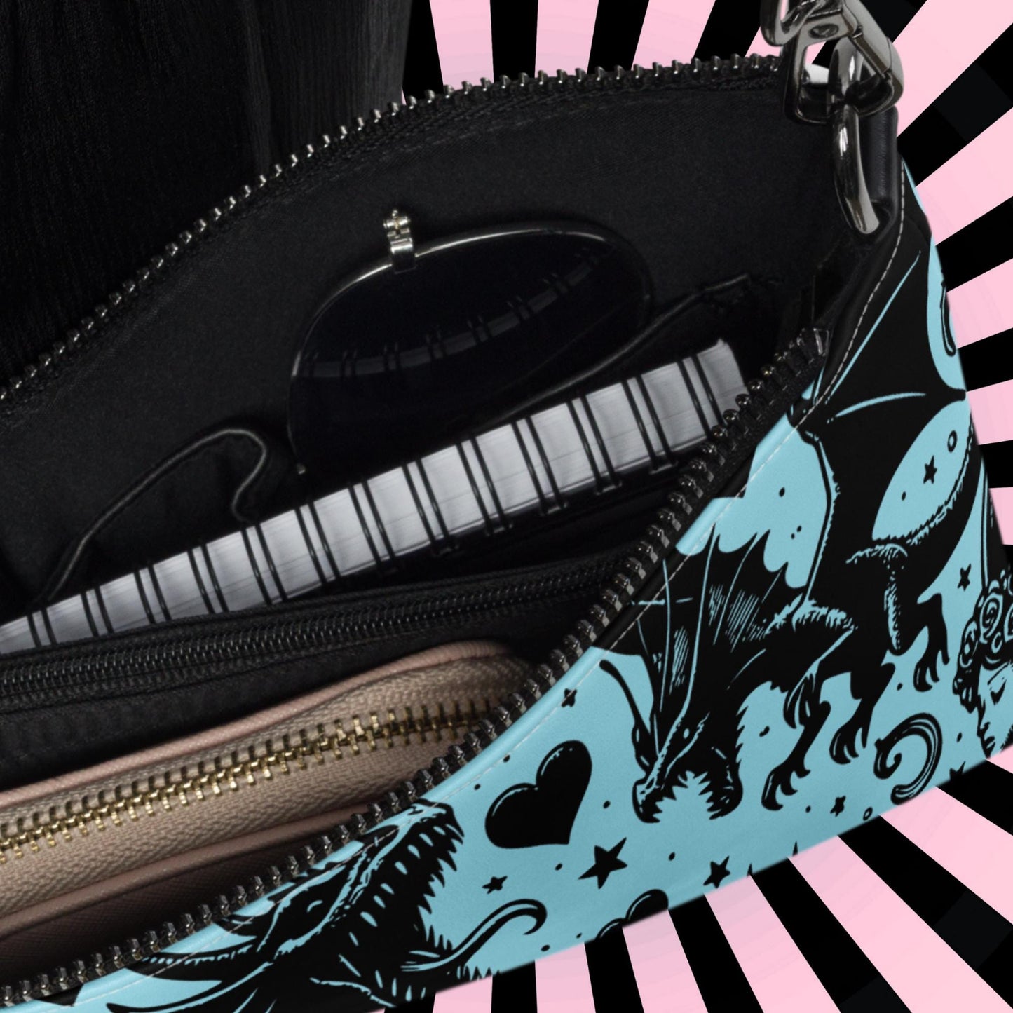 Goth Kid Screaming Nightmare Weirdcore Dreamscape Punkrock Clutch Bag Gothic Grunge Purse Crossbody Bag