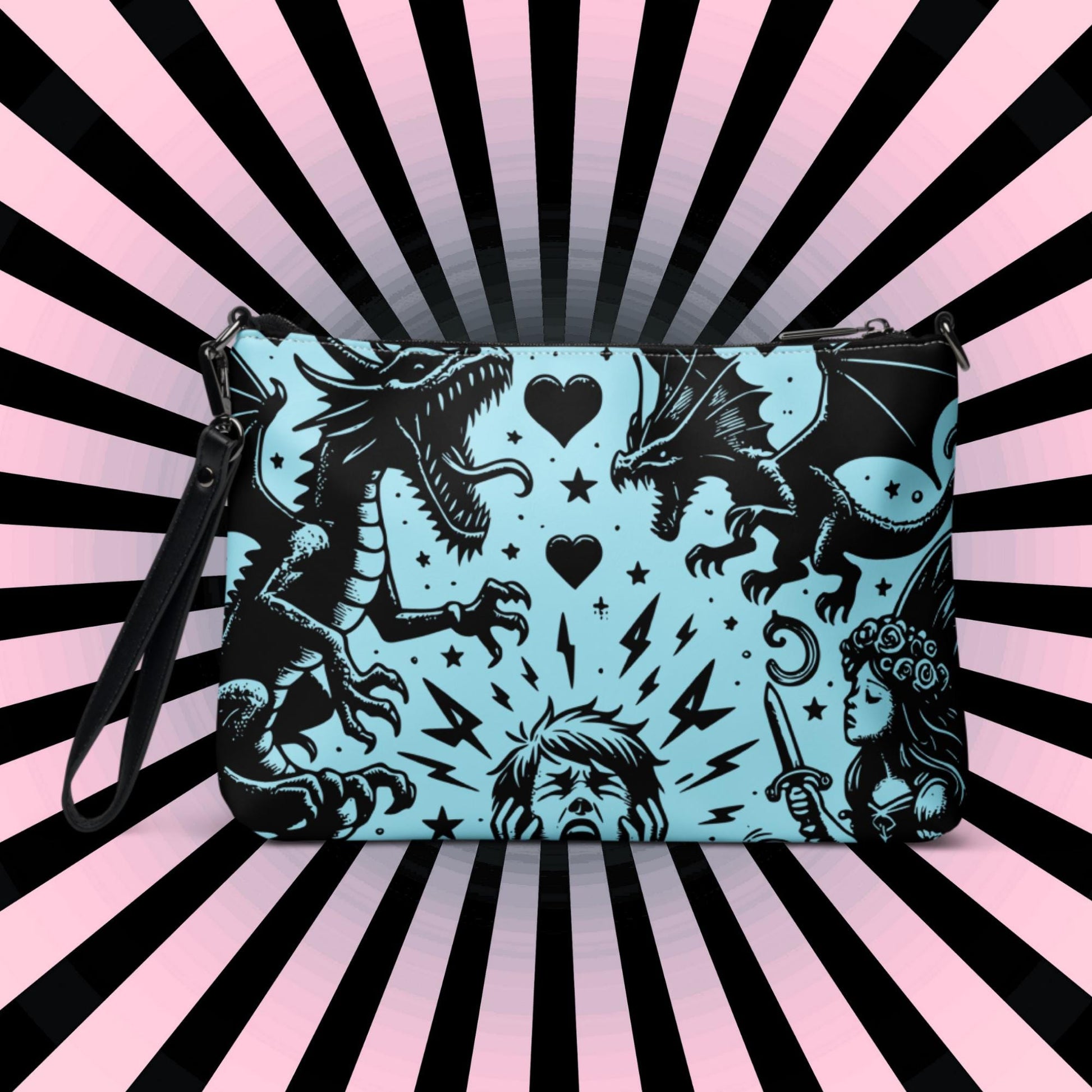 Goth Kid Screaming Nightmare Weirdcore Dreamscape Punkrock Clutch Bag Gothic Grunge Purse Crossbody Bag