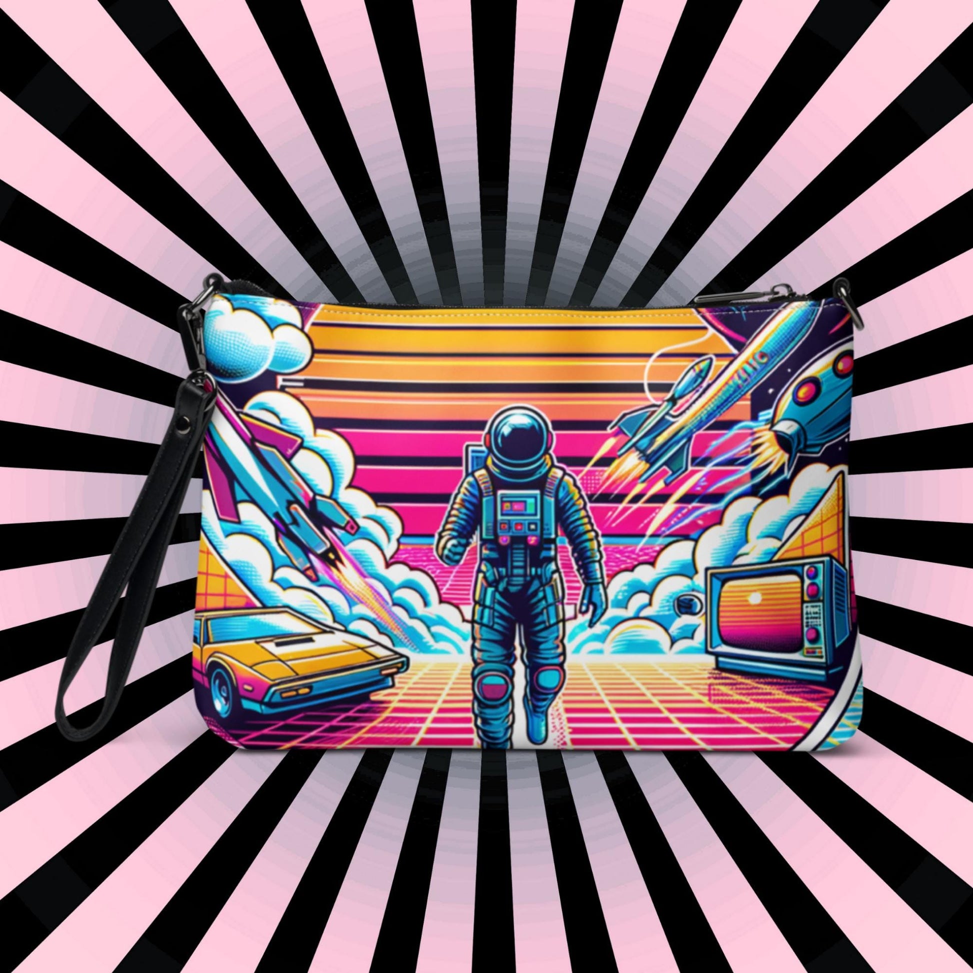Retro Neon Goth Weirdcore Dreamscape Astronaut Punkrock Clutch Bag Gothic Grunge Purse Crossbody Bag