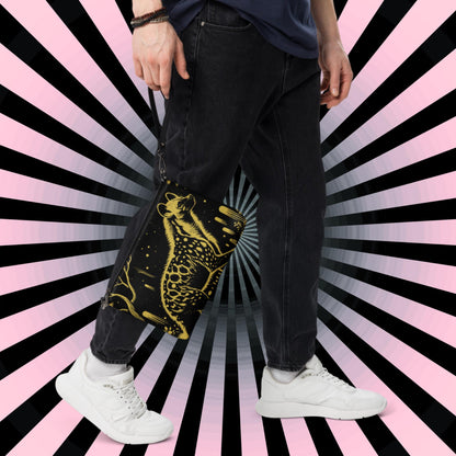 Yellow Goth Creepy Cute Weirdcore Dreamscape Spotted Hyena Punkrock Clutch Bag Gothic Grunge Purse Crossbody Bag