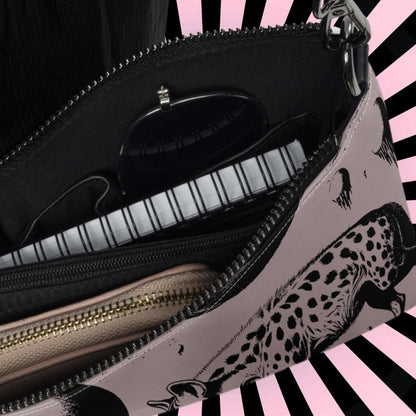 Tan Pastel Goth Creepy Cute Weirdcore Strange Realm Spotted Hyena Punkrock Clutch Bag Gothic Grunge Purse Crossbody Bag