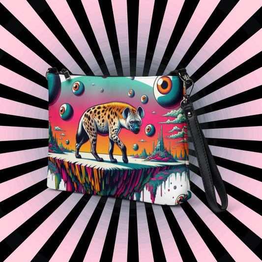 Neon Goth Creepy Cute Weirdcore Strange Realm Hyena Eyeballs Punkrock Clutch Bag Gothic Grunge Purse Crossbody Bag