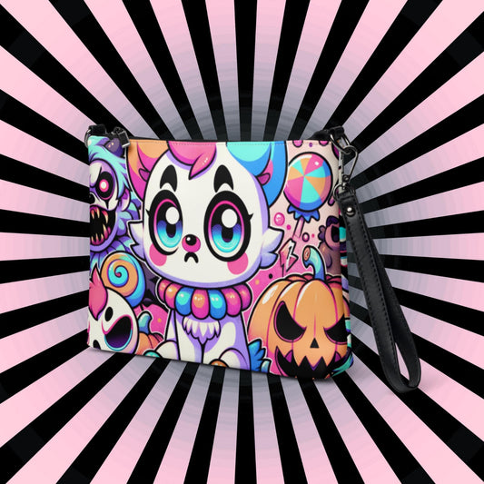 Neon Goth Horror Punkrock Weirdcore Bubble Candy Ghouls Clown Hyena Pastel Goth Grunge Clutch Purse Crossbody Bag
