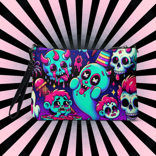 Neon Goth Horror Punkrock Clowncore Demon Ghosts Weirdcore Pastel Goth Grunge Clutch Purse Crossbody Bag
