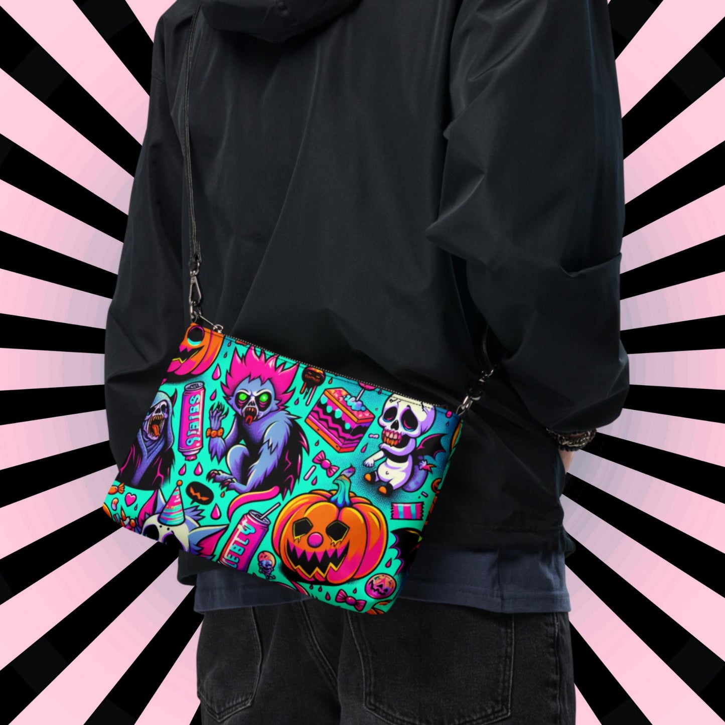 Weirdcore Pastel Goth Bubble Horror Clowncore Punkrock Clutch Bag Gothic Grunge Purse Crossbody Bag