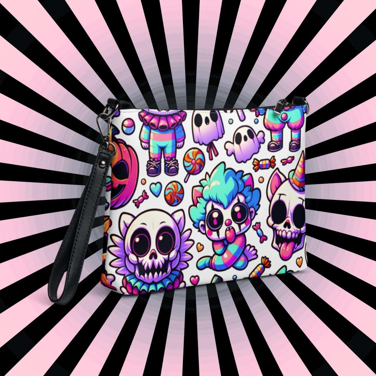 Weirdcore Pastel Goth Bubble Clowns Clowncore Punkrock Clutch Bag Gothic Grunge Purse Crossbody Bag