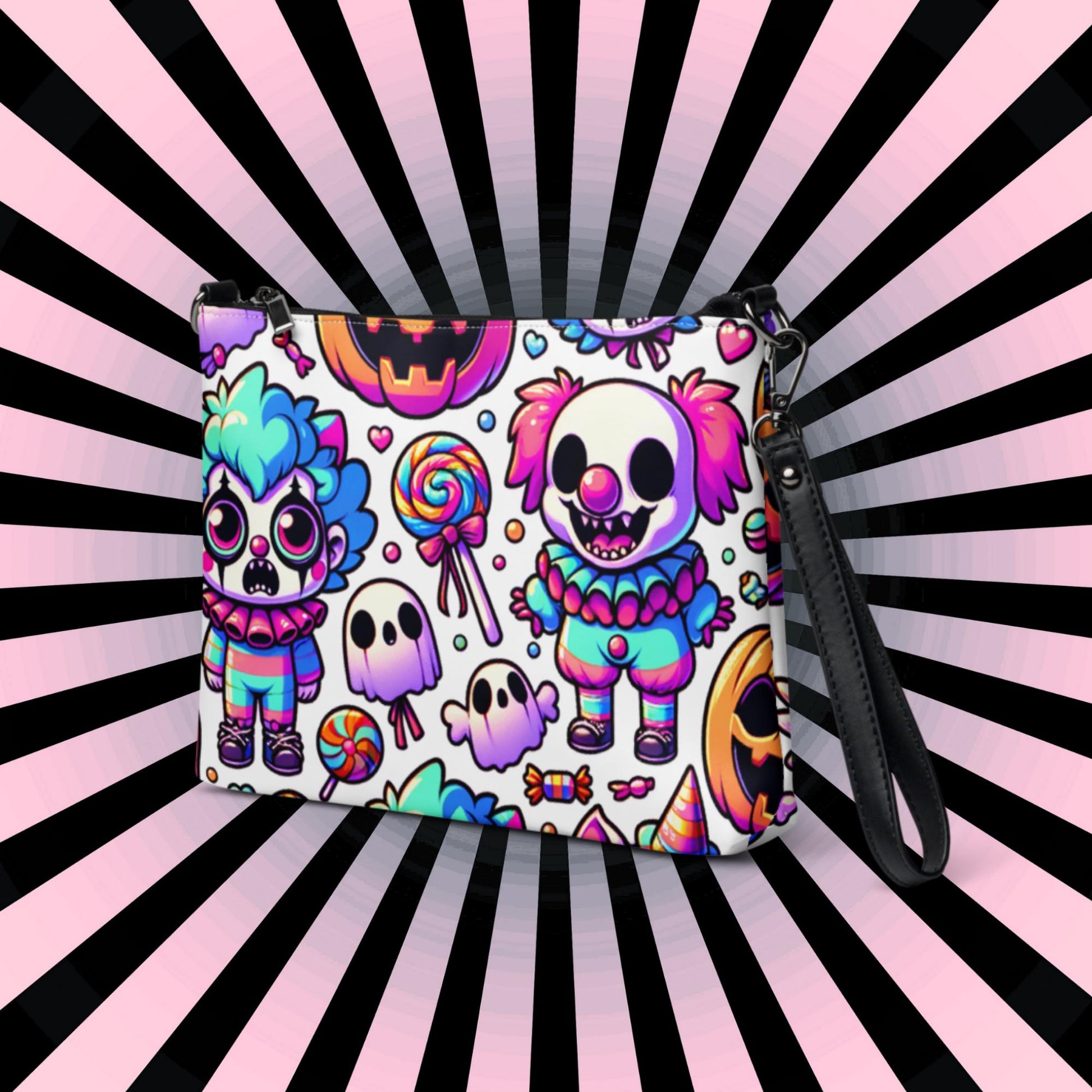 Weirdcore Pastel Goth Bubble Clowns Clowncore Punkrock Clutch Bag Gothic Grunge Purse Crossbody Bag