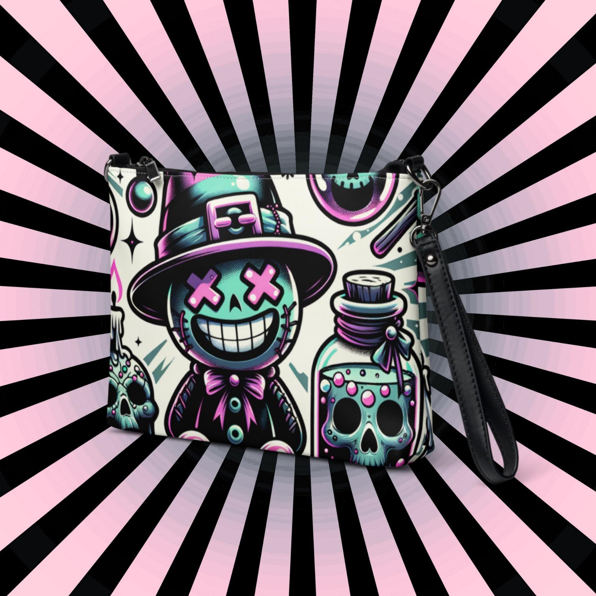Weirdcore Pastel Goth Voodoo boy Punkrock Clutch Bag Gothic Grunge Purse Crossbody Bag