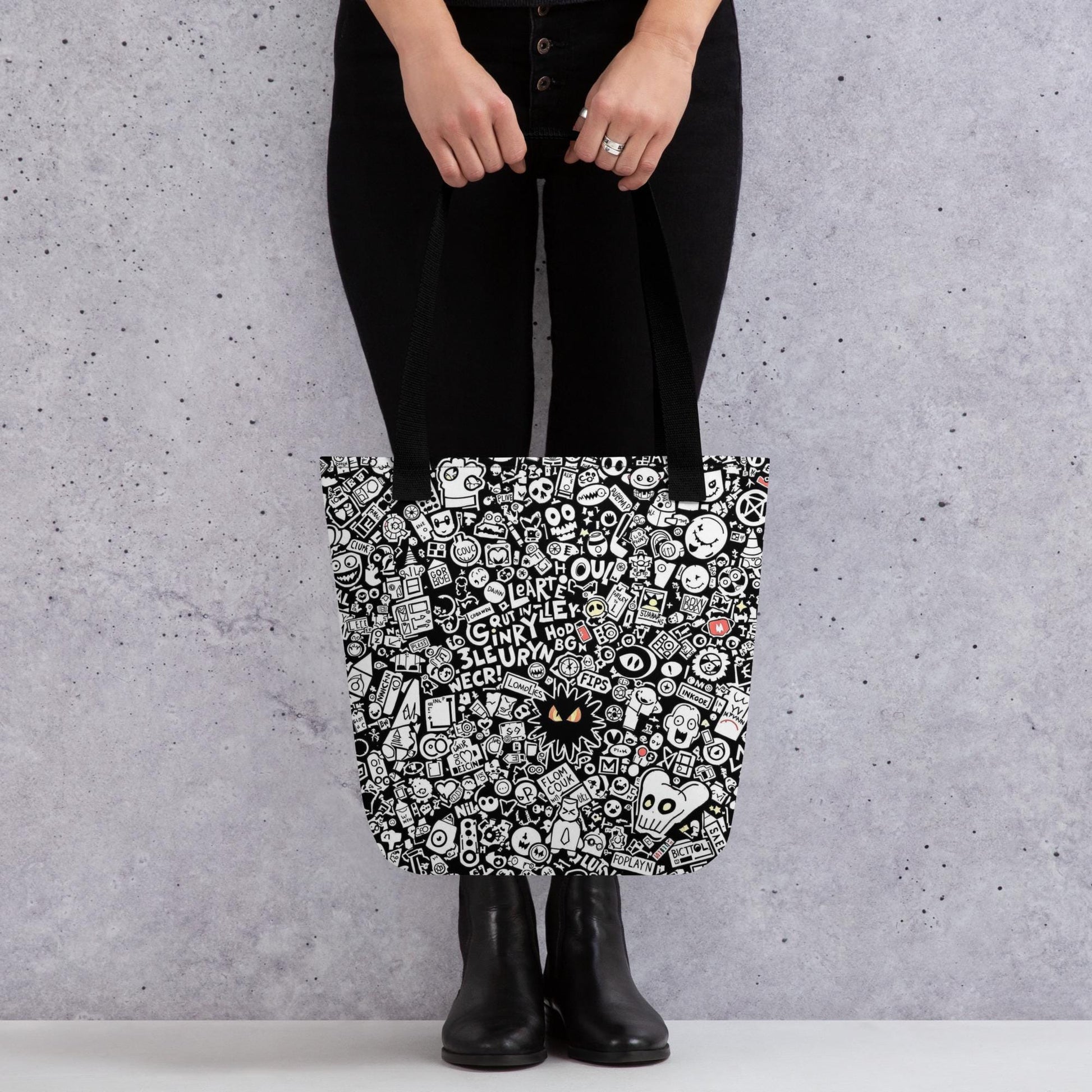 Arcane Tote Bag Gothic Grunge Neon Goth Darkcore Weirdcore Pop Art Dark Aesthetic Halloween Purse Tote