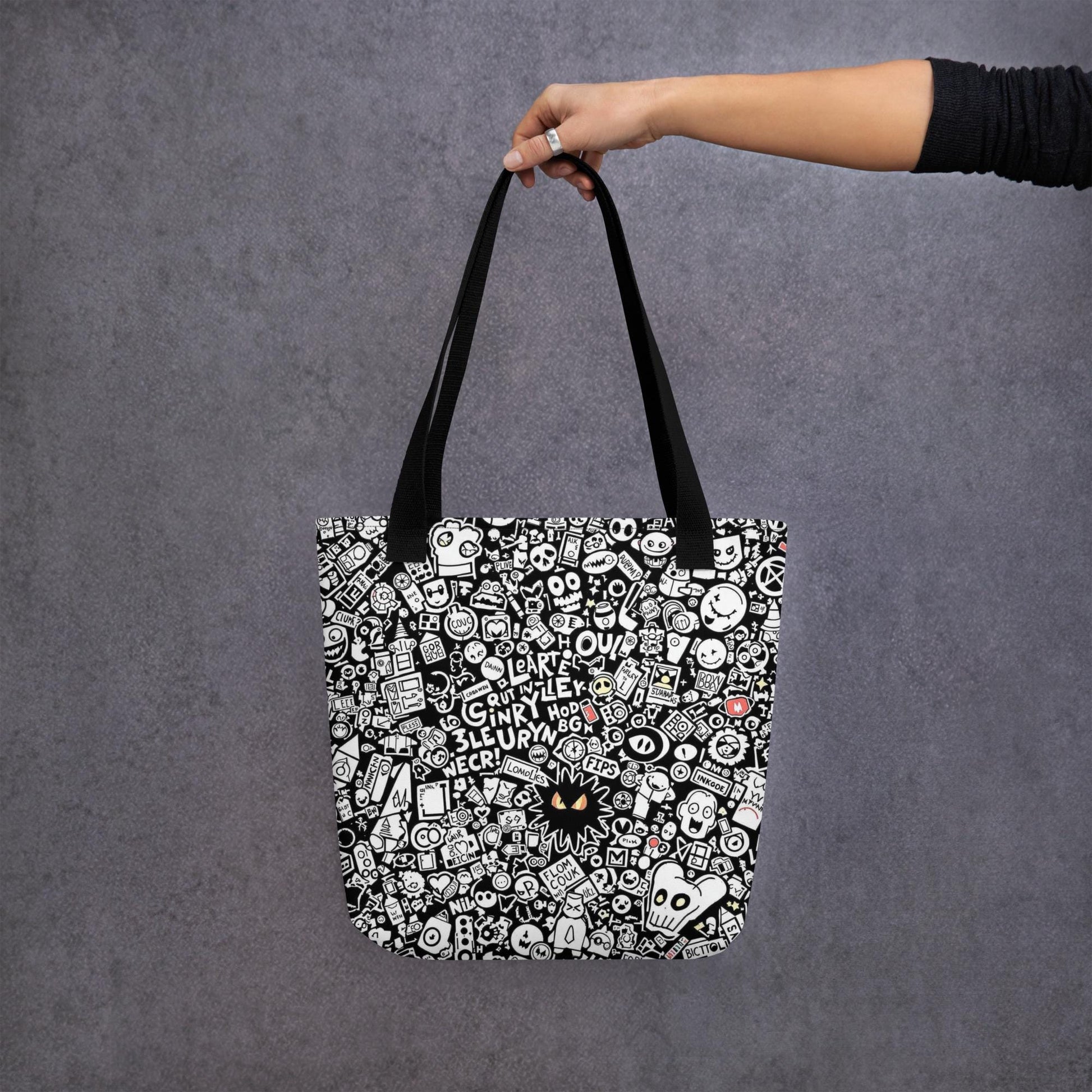 Arcane Tote Bag Gothic Grunge Neon Goth Darkcore Weirdcore Pop Art Dark Aesthetic Halloween Purse Tote