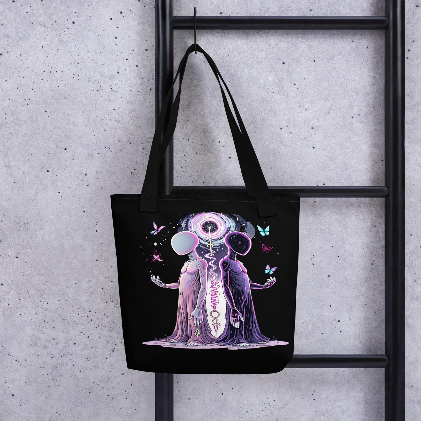 Hollow Faced Twins Arcane Tote Bag Gothic Grunge Neon Goth Darkcore Weirdcore Dark Aesthetic Halloween Purse Tote