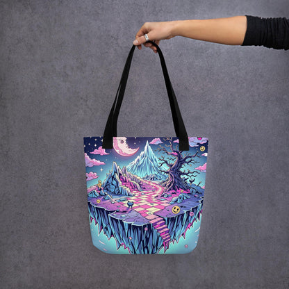 Surreal Landscape Arcane Tote Bag Gothic Grunge Neon Goth Darkcore Weirdcore Dark Aesthetic Halloween Purse Tote