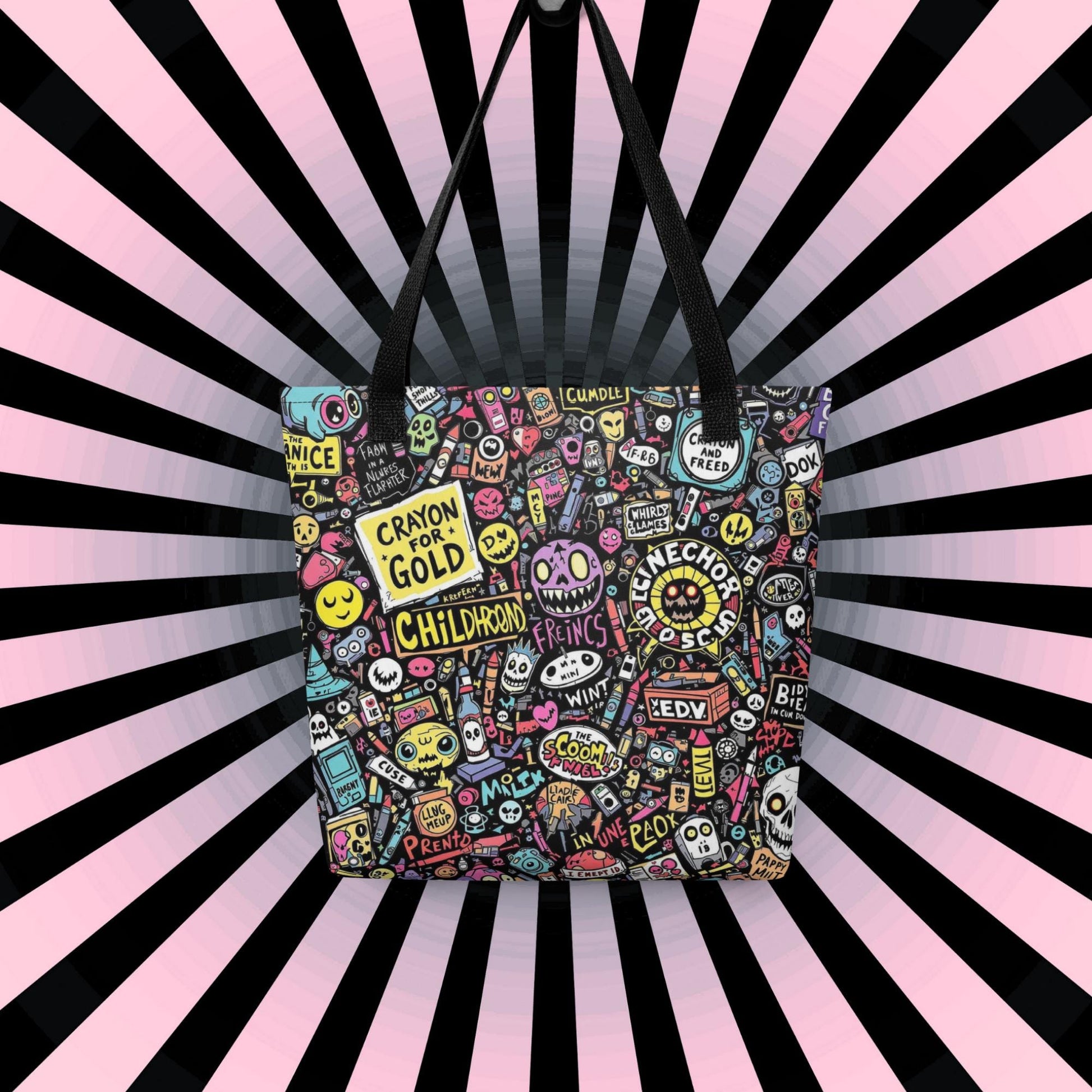 Arcane Tote Bag Gothic Grunge Neon Goth Darkcore Weirdcore Nostalgia Dark Aesthetic Halloween Purse Tote