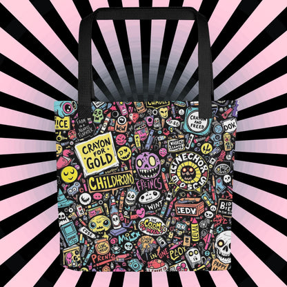 Arcane Tote Bag Gothic Grunge Neon Goth Darkcore Weirdcore Nostalgia Dark Aesthetic Halloween Purse Tote