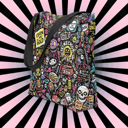 Arcane Tote Bag Gothic Grunge Neon Goth Darkcore Weirdcore Nostalgia Dark Aesthetic Halloween Purse Tote