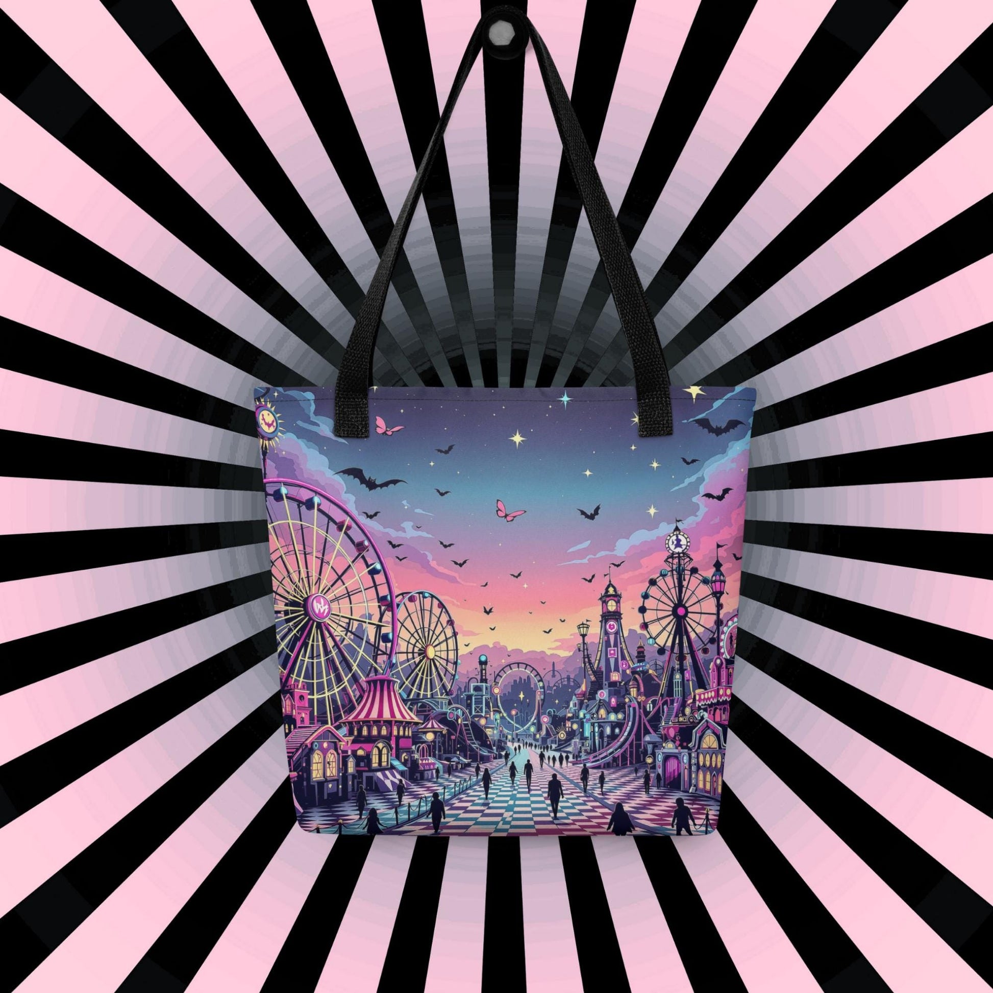Arcane Tote Bag Gothic Grunge Neon Goth Darkcore Weirdcore Carnival Dark Aesthetic Halloween Purse Tote