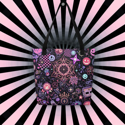 Arcane Tote Bag Gothic Grunge Goth Darkcore Weirdcore Nostalgic Dark Aesthetic Purse Tote