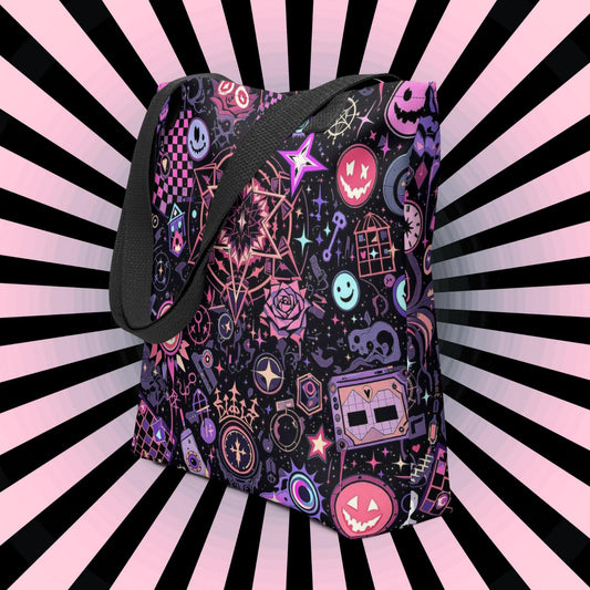 Arcane Tote Bag Gothic Grunge Goth Darkcore Weirdcore Nostalgic Dark Aesthetic Purse Tote
