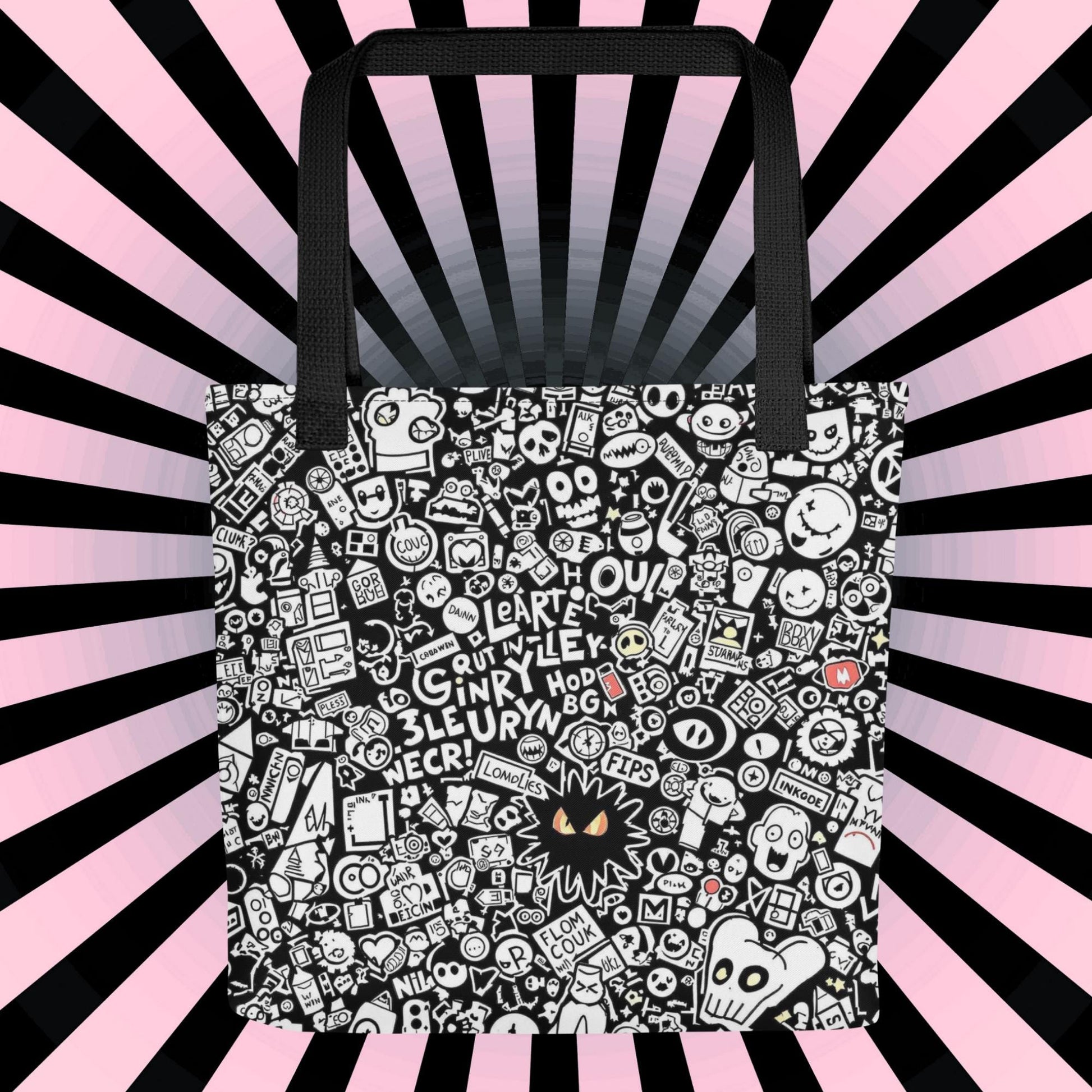 Arcane Tote Bag Gothic Grunge Neon Goth Darkcore Weirdcore Pop Art Dark Aesthetic Halloween Purse Tote