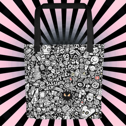 Arcane Tote Bag Gothic Grunge Neon Goth Darkcore Weirdcore Pop Art Dark Aesthetic Halloween Purse Tote