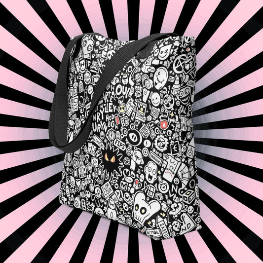 Arcane Tote Bag Gothic Grunge Neon Goth Darkcore Weirdcore Pop Art Dark Aesthetic Halloween Purse Tote
