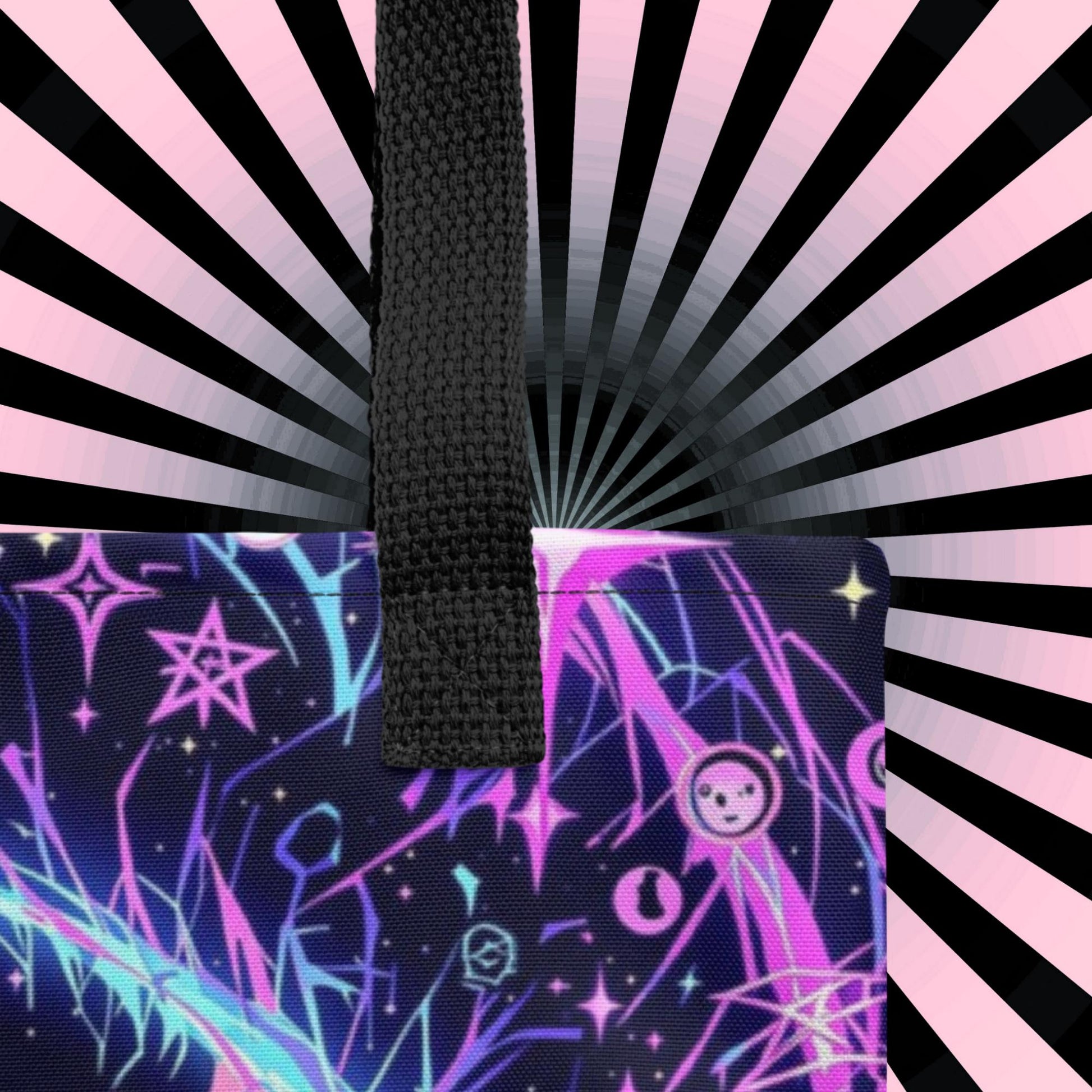 Celestial Swirl Arcane Tote Bag Gothic Grunge Neon Goth Darkcore Weirdcore Dark Aesthetic Halloween Purse Tote
