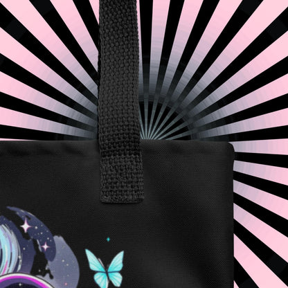 Hollow Faced Twins Arcane Tote Bag Gothic Grunge Neon Goth Darkcore Weirdcore Dark Aesthetic Halloween Purse Tote