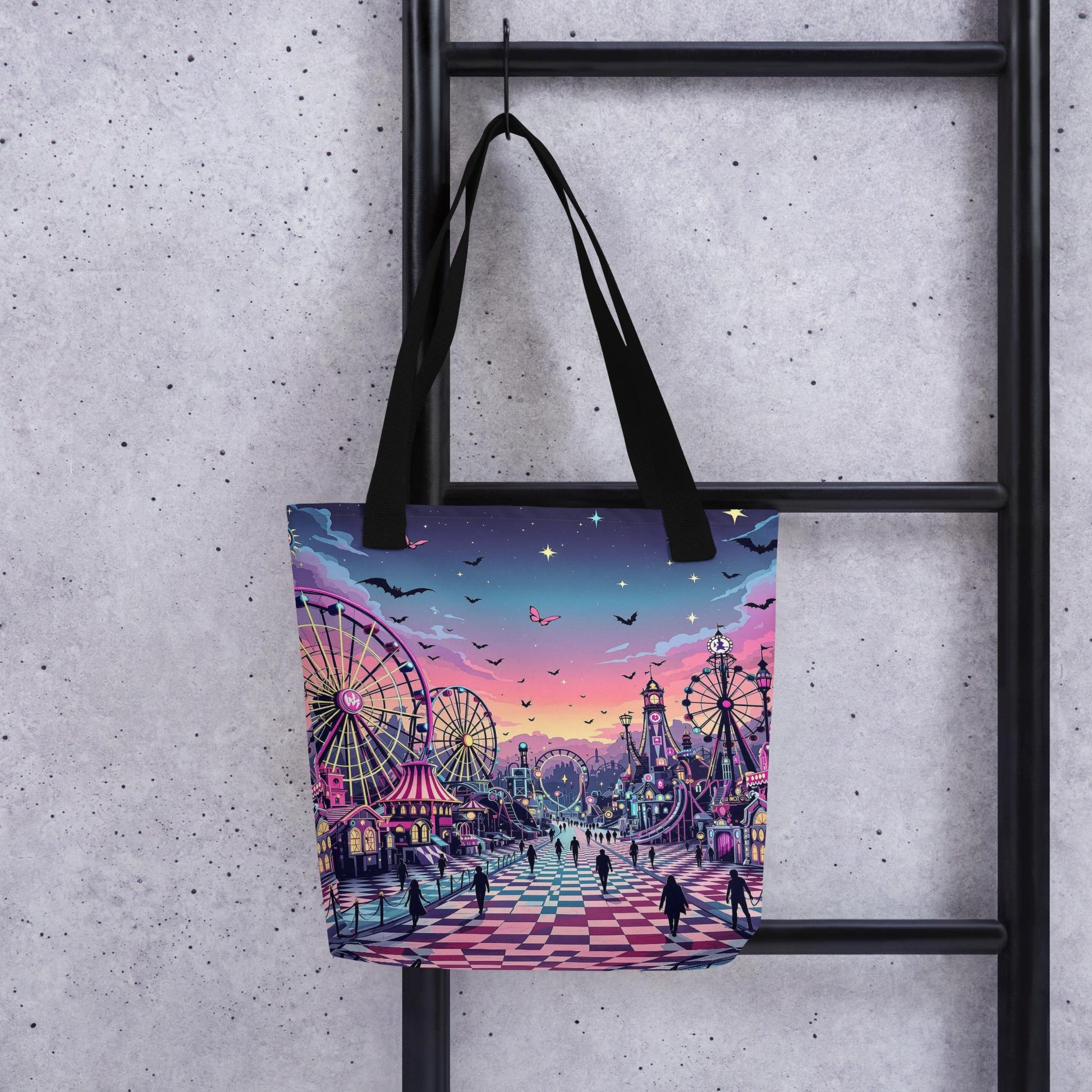 Arcane Tote Bag Gothic Grunge Neon Goth Darkcore Weirdcore Carnival Dark Aesthetic Halloween Purse Tote