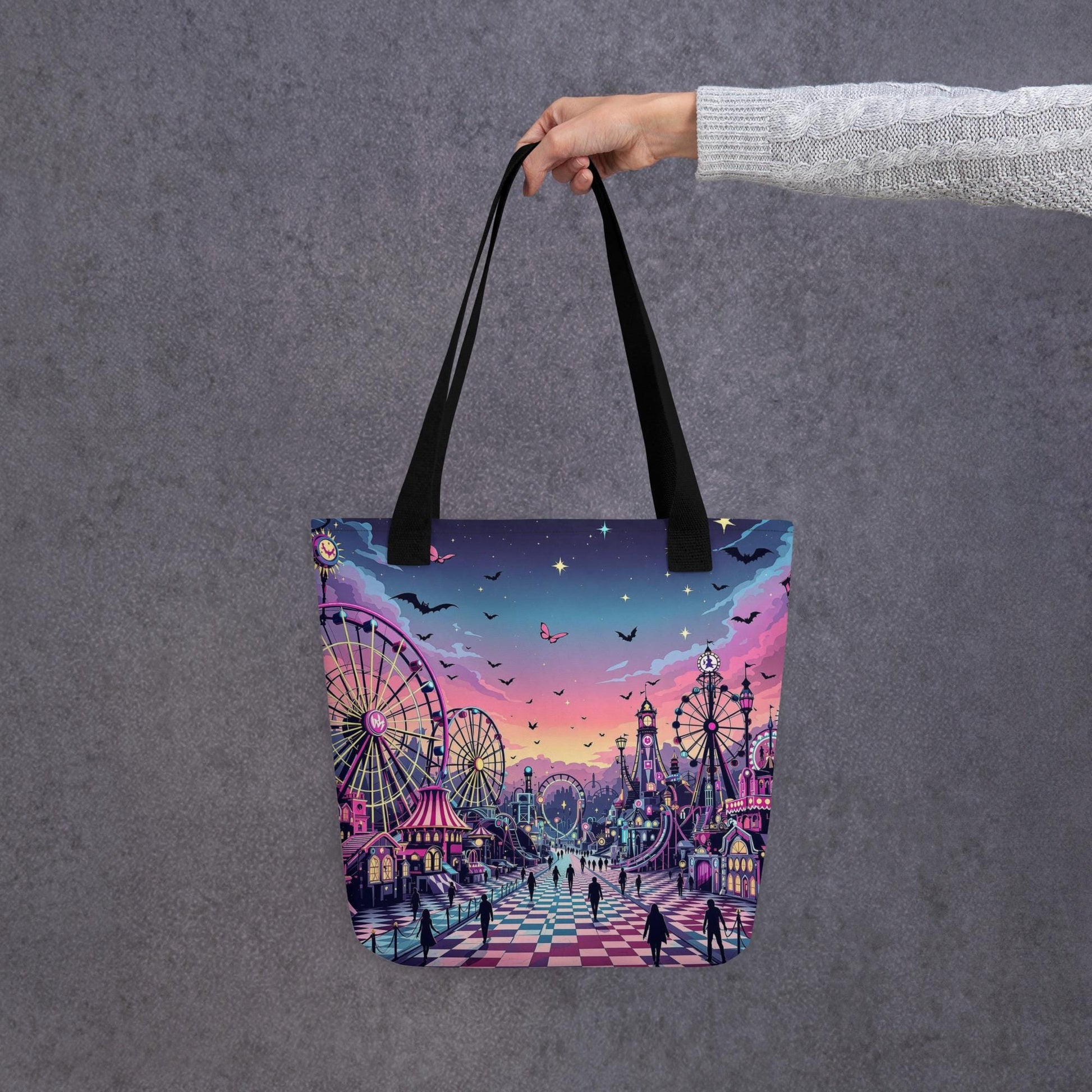 Arcane Tote Bag Gothic Grunge Neon Goth Darkcore Weirdcore Carnival Dark Aesthetic Halloween Purse Tote