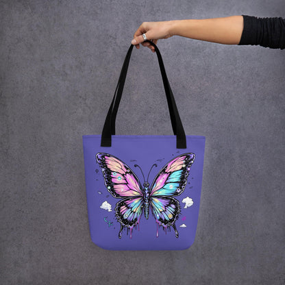 Cosmic Butterfly Arcane Tote Bag Gothic Grunge Neon Goth Darkcore Weirdcore Dark Aesthetic Halloween Purse Tote