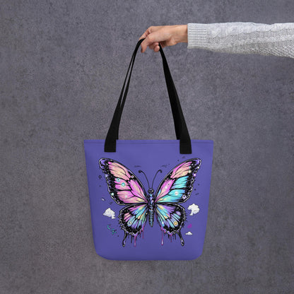 Cosmic Butterfly Arcane Tote Bag Gothic Grunge Neon Goth Darkcore Weirdcore Dark Aesthetic Halloween Purse Tote