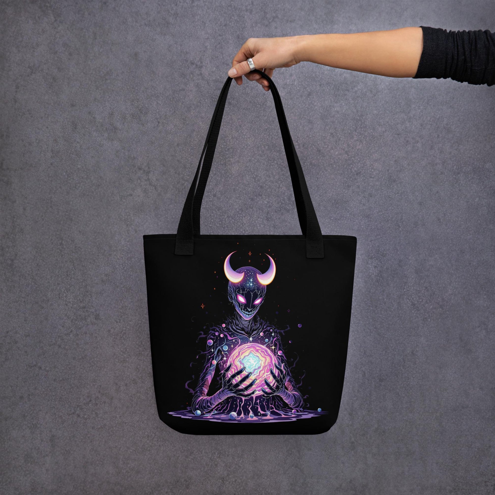 Chaos Demon Arcane Tote Bag Gothic Grunge Neon Goth Darkcore Weirdcore Dark Aesthetic Halloween Purse Tote