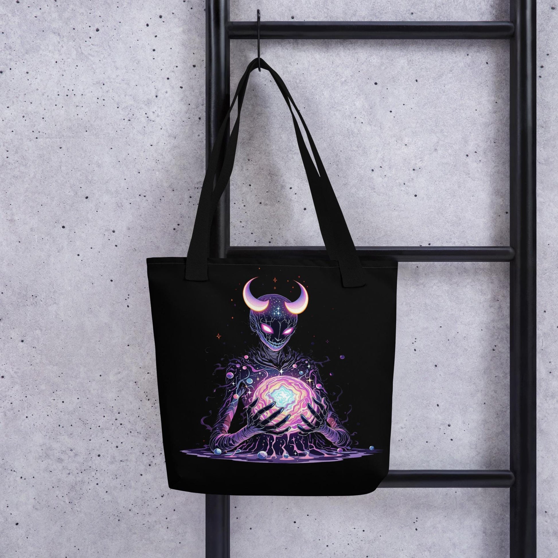 Chaos Demon Arcane Tote Bag Gothic Grunge Neon Goth Darkcore Weirdcore Dark Aesthetic Halloween Purse Tote