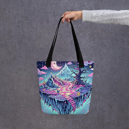Surreal Landscape Arcane Tote Bag Gothic Grunge Neon Goth Darkcore Weirdcore Dark Aesthetic Halloween Purse Tote