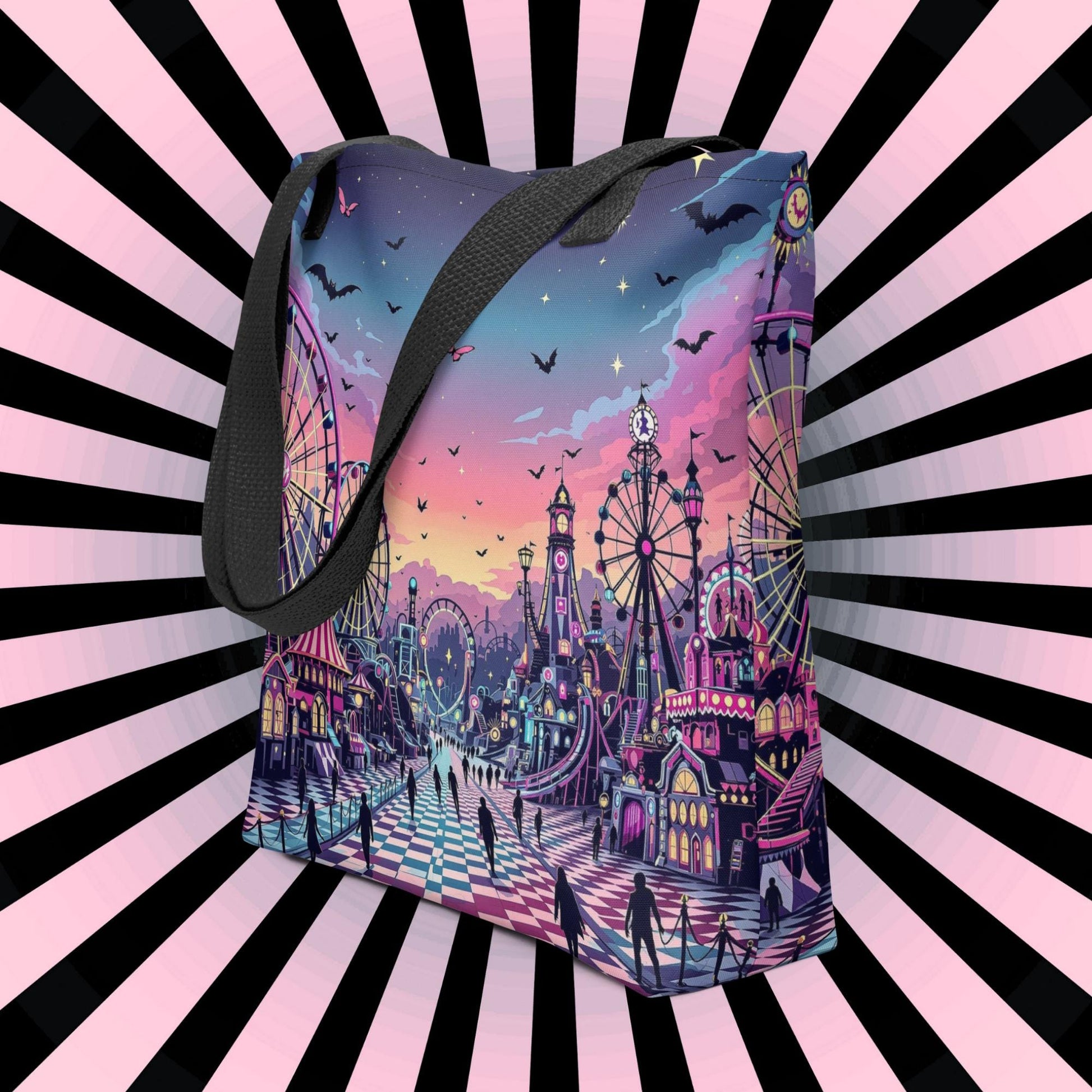 Arcane Tote Bag Gothic Grunge Neon Goth Darkcore Weirdcore Carnival Dark Aesthetic Halloween Purse Tote