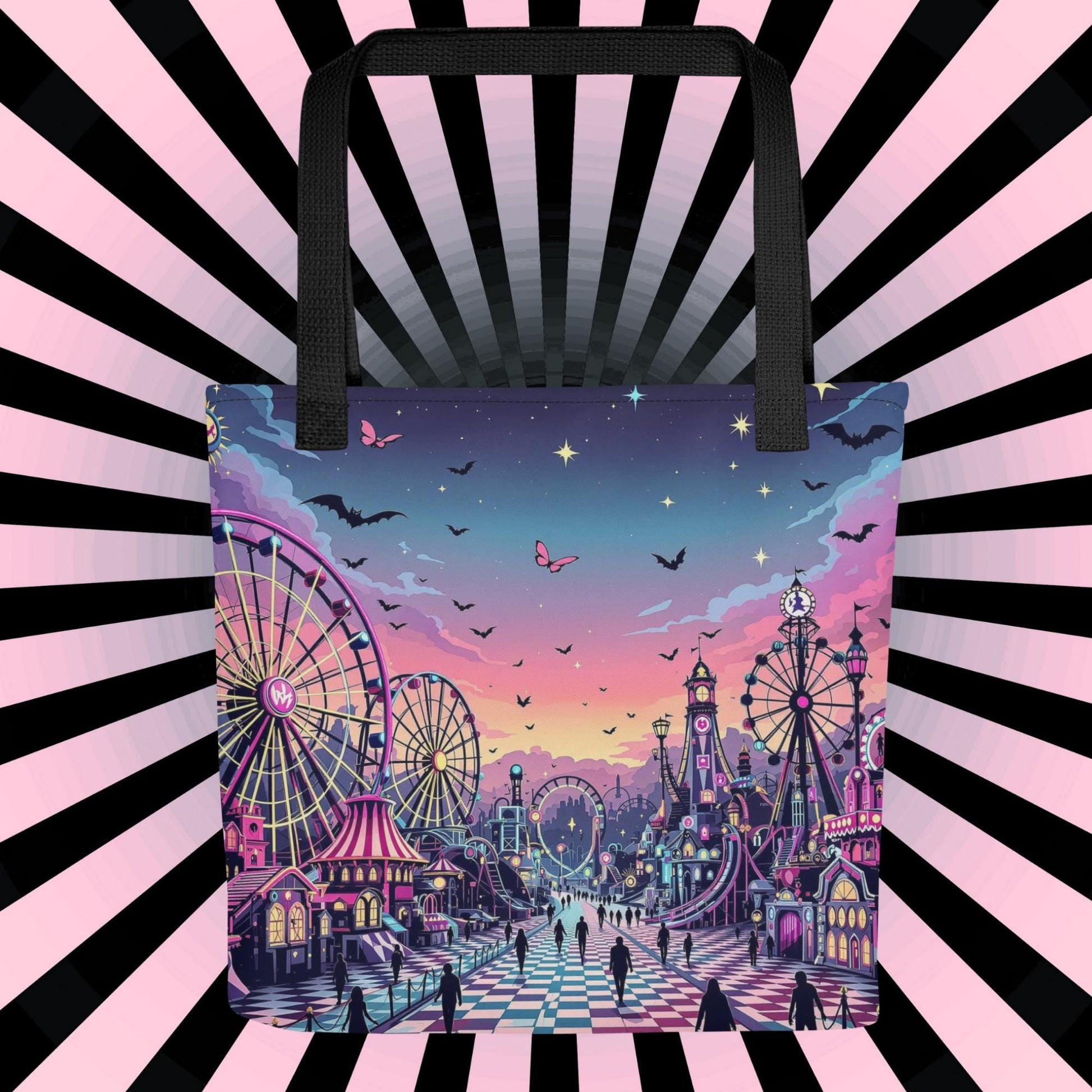 Arcane Tote Bag Gothic Grunge Neon Goth Darkcore Weirdcore Carnival Dark Aesthetic Halloween Purse Tote