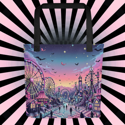 Arcane Tote Bag Gothic Grunge Neon Goth Darkcore Weirdcore Carnival Dark Aesthetic Halloween Purse Tote
