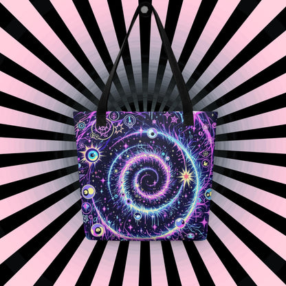 Celestial Swirl Arcane Tote Bag Gothic Grunge Neon Goth Darkcore Weirdcore Dark Aesthetic Halloween Purse Tote