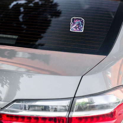 Colorful Arcane Horned Demon Neon Goth Grunge Weird Critter Vinyl Sticker