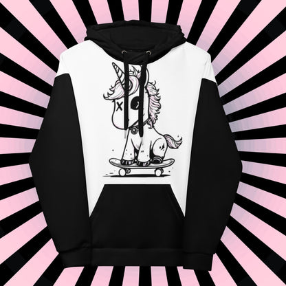 Weirdcore Punk Unicorn Hoodie Skateboard Arcane Mythical Creature Hooded Sweatshirt Pastel Goth Grunge Punkrock Sweater