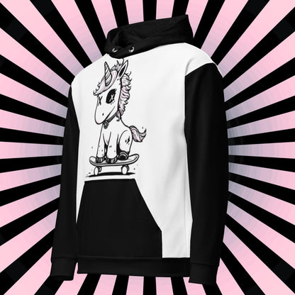 Weirdcore Punk Unicorn Hoodie Skateboard Arcane Mythical Creature Hooded Sweatshirt Pastel Goth Grunge Punkrock Sweater